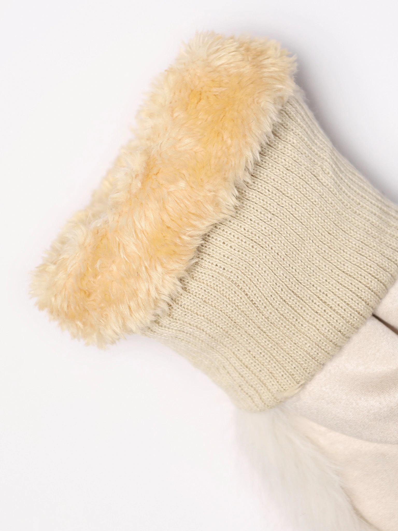 Варежки меховые комбинированные